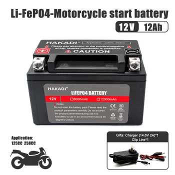 12V 12Ah Lifepo4 Motocykel Starter S vstavaným-in BMS Hlboké Cyklus Lítium-Fosfát Batéria Pre 125-250 ml Motocykel