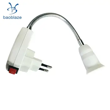 LED Žiarovka E27 Žiarovka Pätica Flexibilné Adaptér Držiak s On/Off vypínač 30 cm EÚ Plug