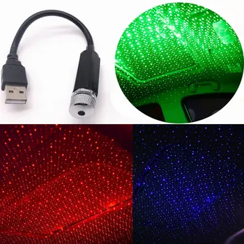 USB LED Auto Strechy Hviezdne Nebo Lampa Laserový Projektor Galaxy Svetla Dekorácie Strešný Izba stropov Nočné Svetlo
