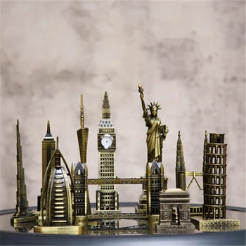 Svetovo známych Pamiatok Kovový Model Socha Slobody vežiaku Ozdoby Burj Al Arab Hotel Darček k Narodeninám