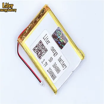 1.0 MM konektor 2pin Li-po Batéria 3,7 V 504080 2500mah e-kníh, GPS, PDA Lithium Polymer Li-Po Nabíjateľná Batéria