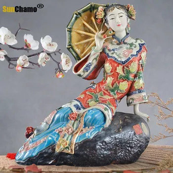 Čínsky Beauty Porcelánu Umelecké Starožitnosti Figúrky Anjel Zberateľskú Keramika S Glazúrou Keramické Bábiky Domov Plavidlá Výzdoba Svadby
