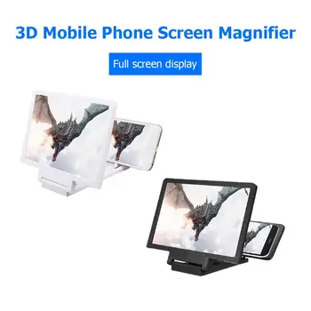 3D Mobilný Telefón Lupa HD Zosilňuje Stojan Film, Video Skladacia Desktop 5.5 palcový Držiak Držiak Smartphone Zosilňovač