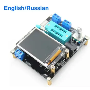 GM328A Tranzistor Tester Diódy Kapacitné ESR Napätie Frekvencia PWM Square Wave Generátora Signálu Spájkovanie anglický/ruský