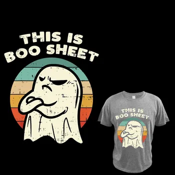 Je To Boo List Thermo Samolepiace Záplaty Zábavné Ghost Retro Halloween Kostým Domácnosti Žehlička Na Clorhing Nálepky