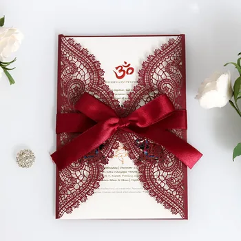 50Pcs Laserom Rezané Svadobné Pozvánky Karty Čipky Kvet Európskej Vrecku Pohľadnice, Obálky Narodeniny Mariage Party Dekorácie